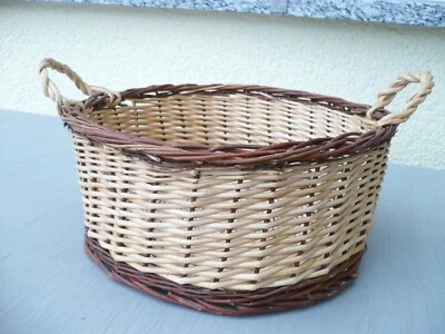 geflochtener Korb Rattankorb Bastgeflecht beige natur braun - Bild 1 von 2