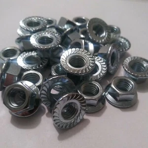 M10-1.50 / 10mm Metric Hex Flange Nuts Serrated Zinc-Made In Usa(25 pcs) - Picture 1 of 1