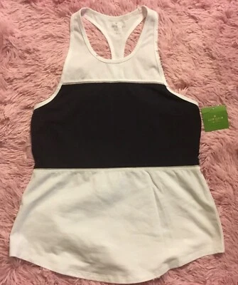  Camiseta sin mangas Kate Spade Colorblock para mujer, azul marino y blanco, espalda deportiva, XS, NUEVA  Foto 1 de 3