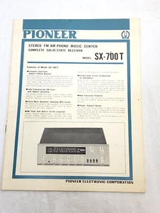 PIONEER MODEL SX-700T RECEIVER ORIGINAL OPERATING INSTRUCTIONS SCHEMATIC - Picture 1 of 1