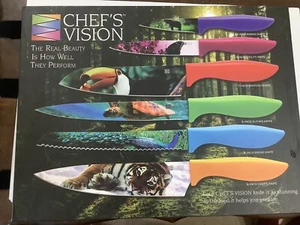 Chef’s Vision 6 Piece Knife Set In Box. Wildlife Series. Opened Never Used. - Picture 1 of 19