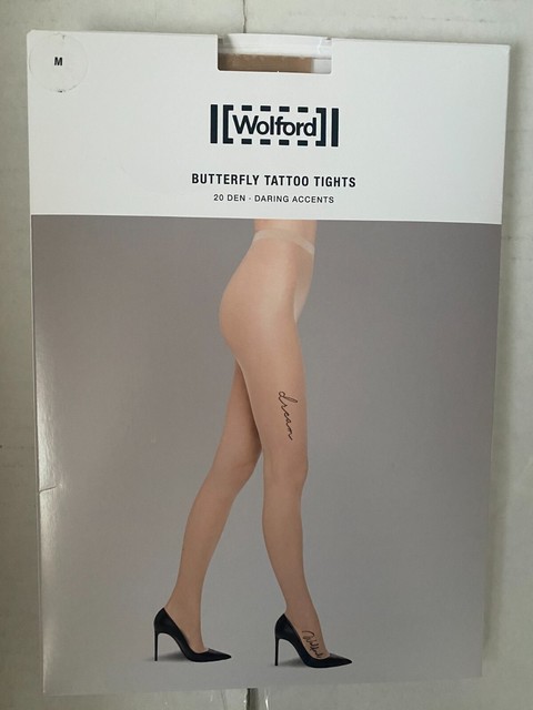 Wolford Romance Net Leggings M Black With Durchbrochenen Detail Embellished