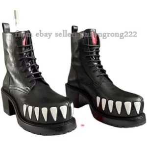Walter Avn Beirenkdoc22FW High heel boots Teeth Serrated Big Head Leather Boots - Picture 1 of 18