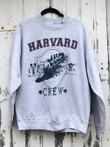 Vintage Harvard University Crew Row Team Sweatshirt L Salem Made USA 80s Vtg Cover