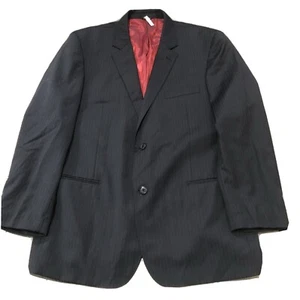 Super 120’s Neiman Marcus 44R 2 Button Blue Striped Suit Jacket Wool Blazer - Picture 1 of 9