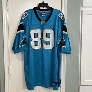VTG Reebok NFL Steve Smith Jersey #89 Carolina Panthers Teal Sz 56 XXL **SHINY - Picture 1 of 18