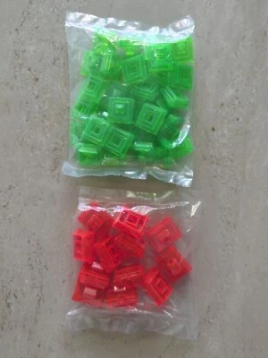 Monopoly 2000 Millennium Replacement Set of Clear Green Houses & Red Hotels NEW! - Image 1 of 3