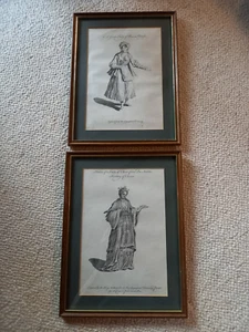 Pair of framed antique engravings - female costumes from CHINA & PERU IN NATOLIA - Picture 1 of 6