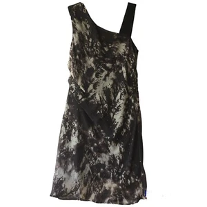 Jacqui E Dress Size 16 Grey Collarless Assymetrical Side Zip Lined Sleeveless - Picture 1 of 11