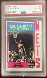 1974 Topps Julius Erving #200 PSA 6 EX-MT HOF