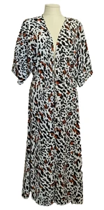 TIME AND TRU ANIMAL PRINT KIMONO Midi Länge String Tie Robe/Cover Gr. S/M - Bild 1 von 9
