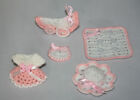 mini CROCHET pink girl set baby SHOWER / BAPTISM decoration / favour / gift