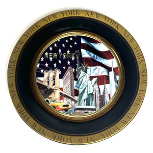 Art of Chokin NUEVA YORK Placa con Bordes de Oro 24K 8" Exhibición en Relieve Hecha en Japón - Imagen 1 de 5