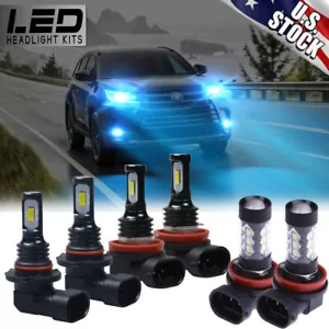 6x 8000K LED Headlight Bulbs For Toyota Highlander 2011-2019 High/Low/Fog Lights - Picture 1 of 11
