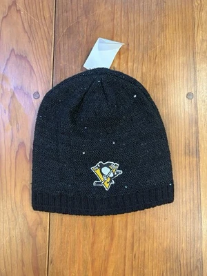 Pittsburgh Penguins New Adidas Retro Beanie Toque Black   Hat Cap Osfa Women  - Image 1 of 3