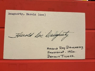 Doc Daugherty🔥 🔥 MLB Debut: 1950 Detroit Tigers 🔥Autograph Postcard 🔥🔥🔥 - Image 1 of 2