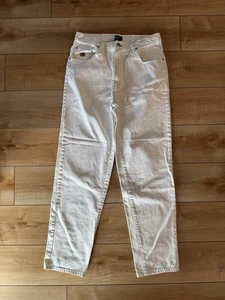 Vintage Tommy Hilfiger weiße dicke Jeans Herren 36x34 Flagge Baggy Denim Y2K Street - Bild 1 von 19
