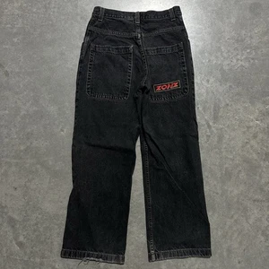 Pantalones de mezclilla Zonz de colección para hombre 28x27 negros pierna ancha holgados patinador años 90 estilo JNCO - Imagen 1 de 7