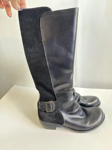 Sz 40 Fly London Knee High Leather and Suede Boots - Picture 1 of 6