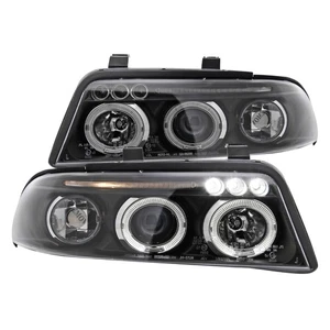 Faros proyectores LED halo negros izquierda+derecha para Audi A4 S4 B5 1999-2001 - Imagen 1 de 9