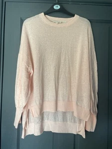 Ted Baker Size 3 Uk 12 Pale Pink Linen Mix Jumper - Picture 1 of 5