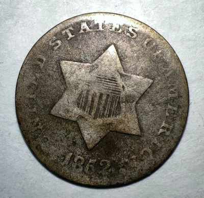1852  “Trime” Three Cent Silver Small Star Series - Image 1 of 2