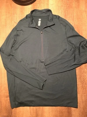 REI 1/2 молнии легкий базовый слой рубашка мужская большой мериносовой шерсти синий открытый - Изображение 1 из 4