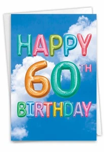 The Best Card Company - 60th Happy Birthday Card with Envelope - 60 Year Old ... - Picture 1 of 8