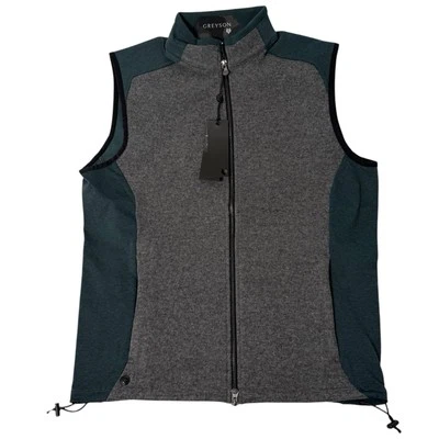 Greyson Vest Sequoia Lux Mens Size Small Gray Forest Green Golf Wool New - Image 1 of 4