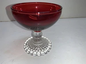 Ancoraggio Hocking Vetro Champagne Rosso Piccole Bolle Fondo Ricambio - Foto 1 di 3