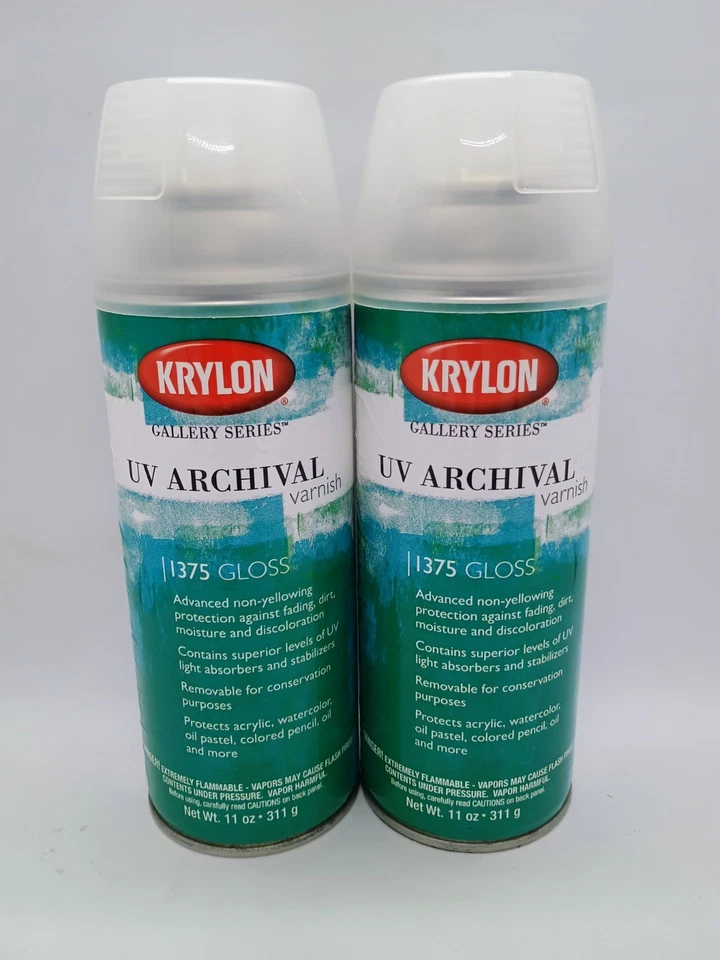 2 Krylon K01375000 Gallery Series UV Archival Varnish Aerosol Spray, Gloss,11 oz - Image 1 of 3
