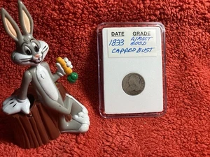 1833 CAPPED BUST DIME AG FULL DATE in BCW SLAB - Picture 1 of 12
