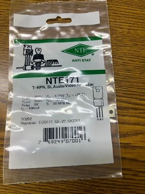 NTE171 Transistor NPN Audio Video Amp, - Image 1 of 2