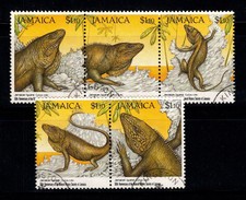 Giamaica 1991 Mi. 765-769 Usato 100% Lucertole, fauna