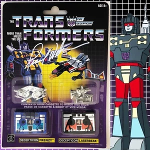 Transformers G1 Walmart reissue Frenzy & Laserbeak MOSC signed Frank Welker JSA - Picture 1 of 4