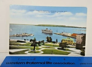 Lotto di 11 cartoline d'epoca nuove in lino Fort Mackinac Harbor MI Frank Shama - Foto 1 di 3