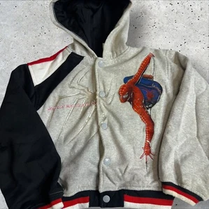 Spider-Man Hoodie Sweatshirt Full Zip Red White Blue Size 7 - Picture 1 of 13