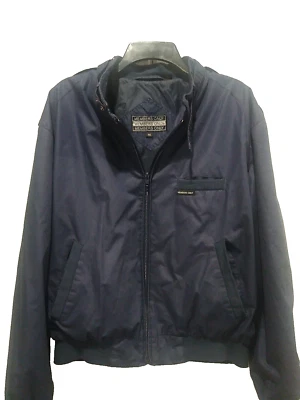 Chaqueta Members Only Hombre’s Abrigo L Grande 46 Azul Marino Bolsillos con Cremallera Completa Foto 1 de 4