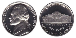 1977 S GEM BU PROOF JEFFERSON NICKEL 5 Cent BRILLIANT UNCIRCULATED PF COIN #8857 - Picture 1 of 1