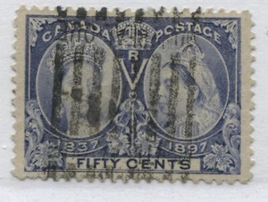 1897 QV 50 cents ultra Jubilee used with roller cancel - Picture 1 of 1