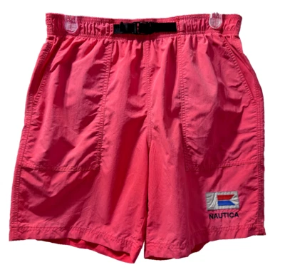 Pantalones Cortos Nautica Para Hombre Talla L Nylon Deportivos Talla Externa Natación Cordón Rosa Desteñido LEER Foto 1 de 4
