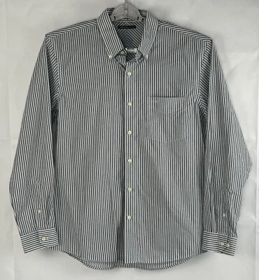 Van Heusen Studio Long Sleeve Button Up Shirt Slim Fit Size M Striped Gray - Image 1 of 4
