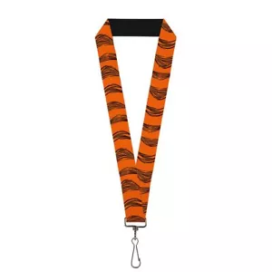 Buckle Down unisex adults Lanyard - 1.0 Tigger Stripes Orange/Black Key Chain... - Picture 1 of 4
