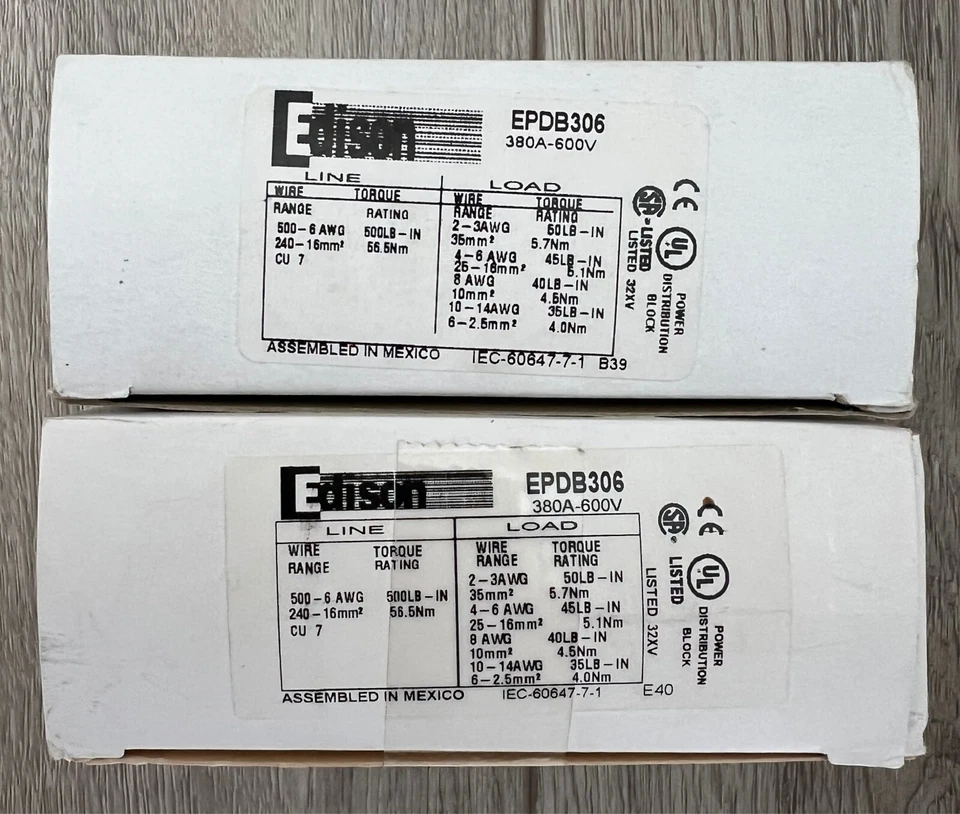 Edison EPDB306 Power Distribution Block. 380 Amp / 600 Volt, 380A / 600V - Image 1 of 1