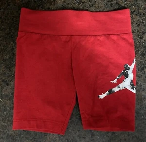 NWT Nike Jordan Red Gym Yoga Shorts Girls Large 6/7 45A765-R78 Free Shipping - Picture 1 of 5