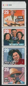 US 2775-2778 2778a Country & Western Music 29c plate pane 4 A333333 MNH 1993 - Picture 1 of 7