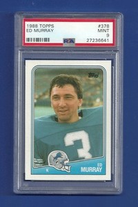 1988 TOPPS #378 ED MURRAY PSA 9 MINT POP 4 ONLY 4 HIGHER DETROIT LIONS