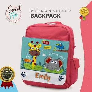 ZAINO PERSONALIZZATO BAMBINI QUALSIASI NOME RITORNO A SCUOLA RAGAZZI RAGAZZE REGALO | ANIMALI - Foto 1 di 1
