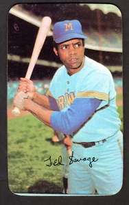 Topps Supers #3 Ted Savage Milwaukee Brewers 1971 como nuevo A - Imagen 1 de 2