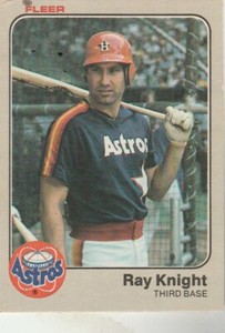 FREE SHIPPING-NRMINT TO VG-1983 Fleer #453 Ray Knight Astros PLUS BONUS CARDS